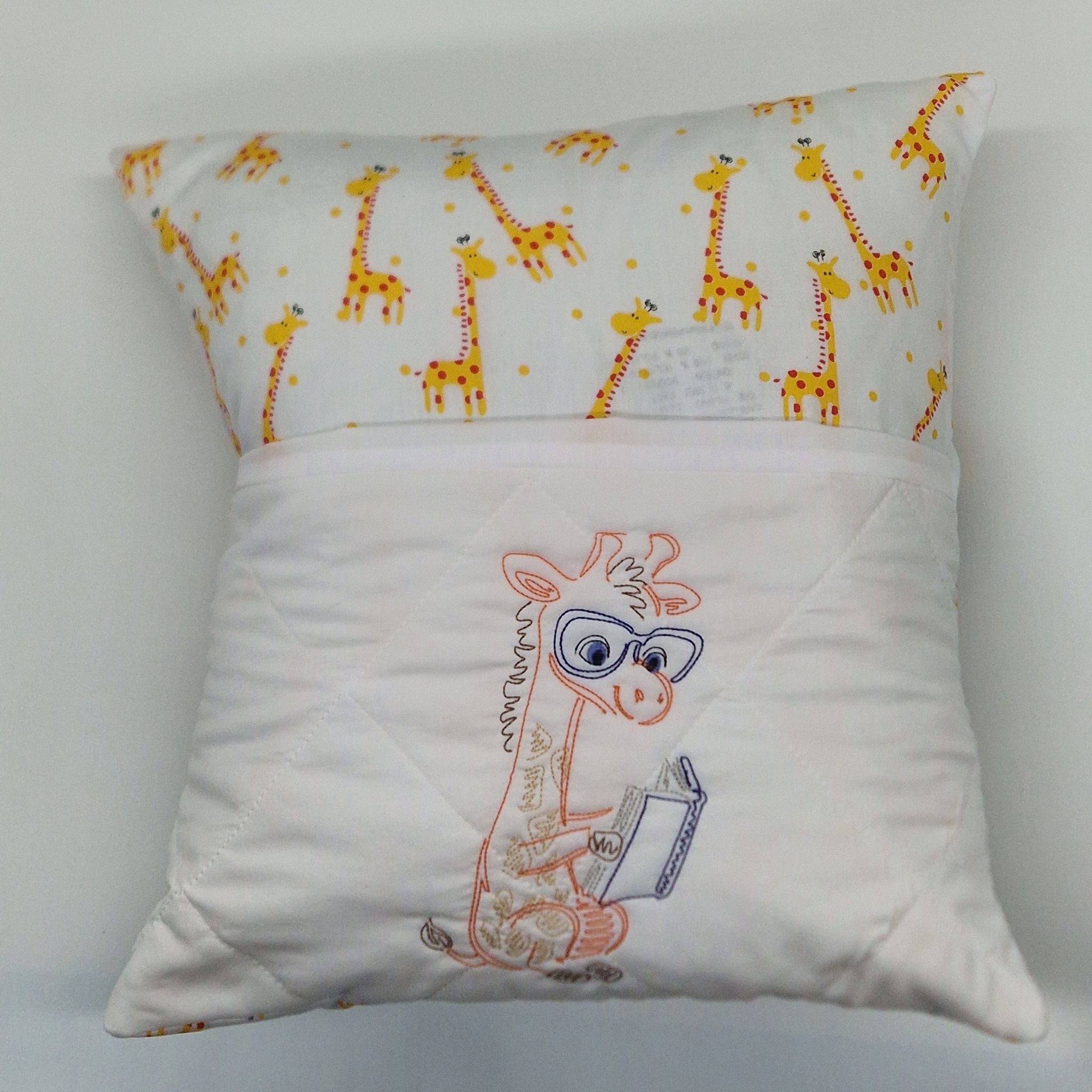 Book Cushion - Giraffe Reading