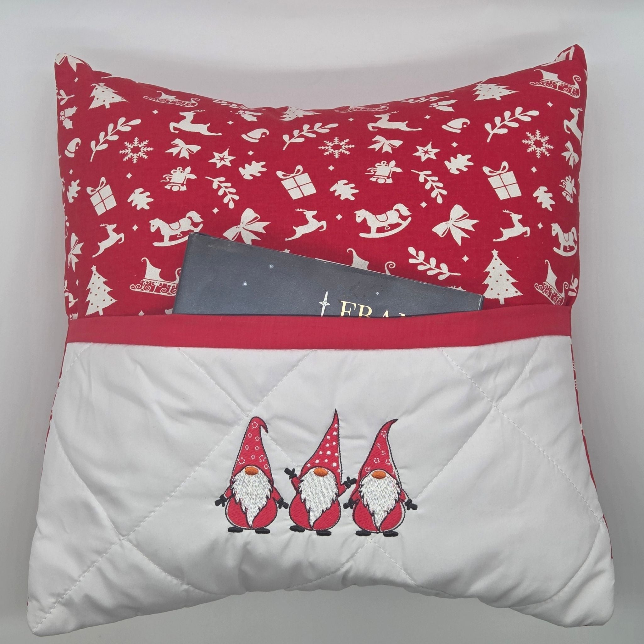 Reading Cushion - Christmas Gnomes