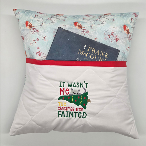 Book Cushion - Christmas Tree Cat