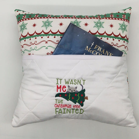 Book Cushion - Christmas Tree Cat