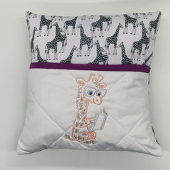 Book Cushion - Giraffe Reading