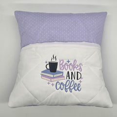 Reading Cushion - Books And Coffee