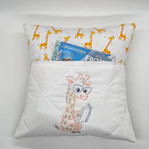 Book Cushion - Giraffe Reading II