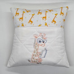 Book Cushion - Giraffe Reading II