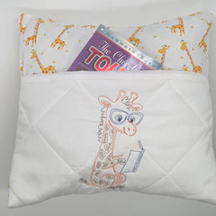 Book Cushion - Giraffe Reading II