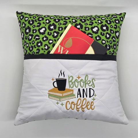 Reading Cushion - Books And Coffee