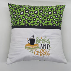 Reading Cushion - Books And Coffee