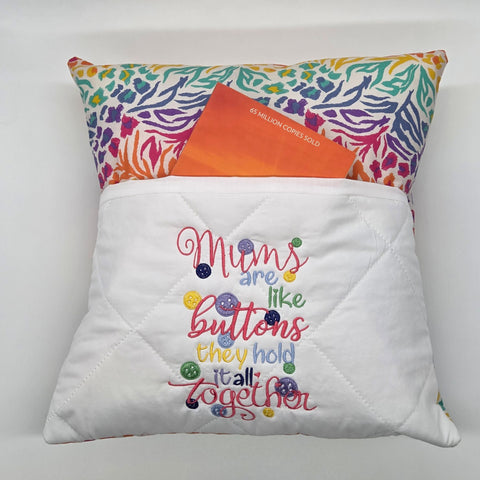 Reading Cushion - Mums Are Like Buttons Green