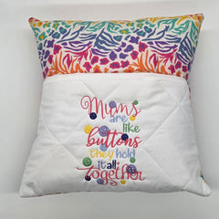Reading Cushion - Mums Are Like Buttons Green