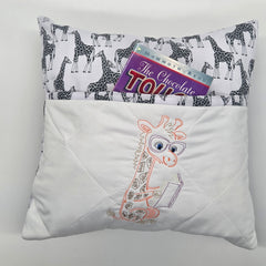 Book Cushion - Giraffe Reading