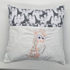 Book Cushion - Giraffe Reading
