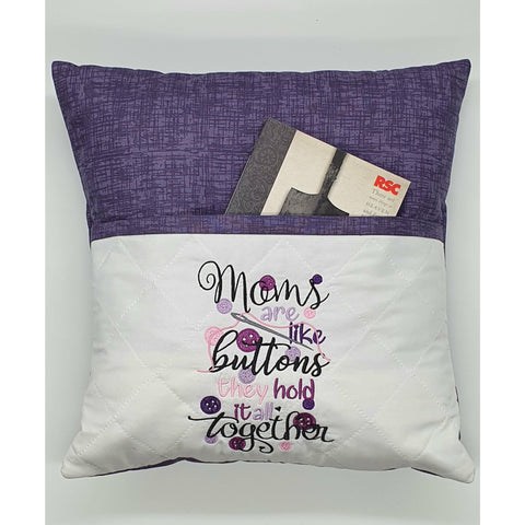 Reading Cushion - Moms Are Like Buttons Purple