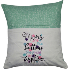 Reading Cushion - Mums Are Like Buttons Green